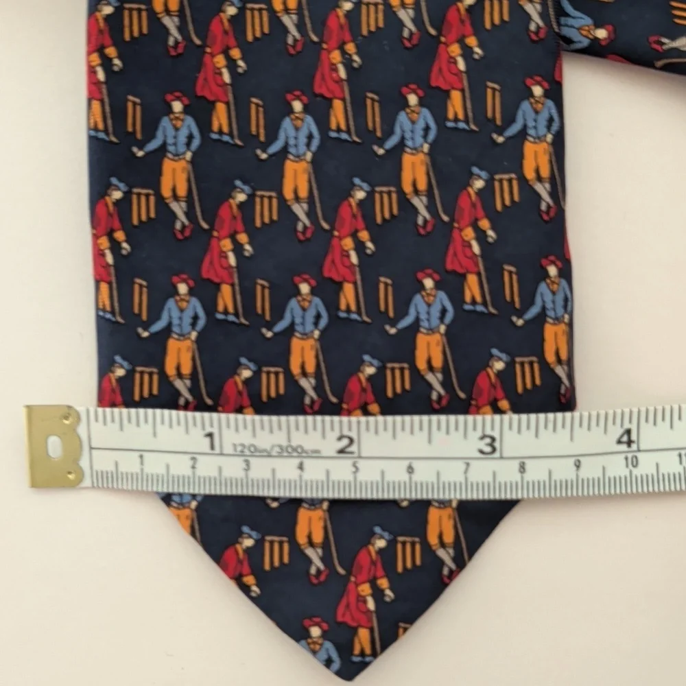Etro Milano Tie Croquet Novelty Print 100%silk Preppy Luxury Designer